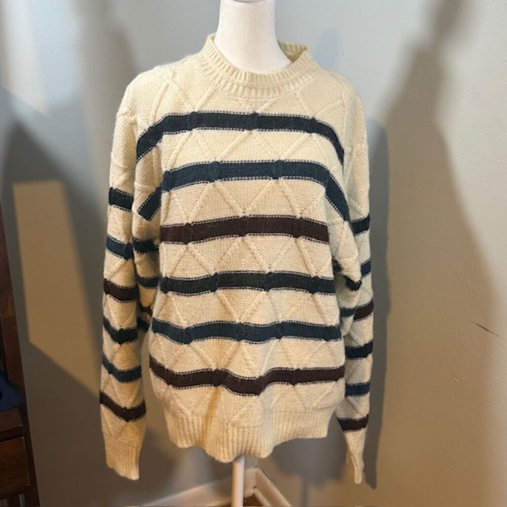 Vintage London Fog Alpaca Blend Unisex L‎ Eclectic Grandpa Argyle Sweater As is